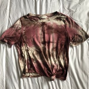 Maroon tie dyed crop top